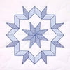 Jack Dempsey Kaleidoscope Star Stamped White Quilt Blocks, 18" x 18"