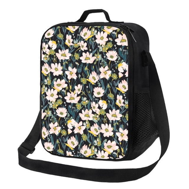 Disketp Flowers Bolsa Térmica Estampada para Almuerzo, Lonchera para Hombres y Mujeres Adultos