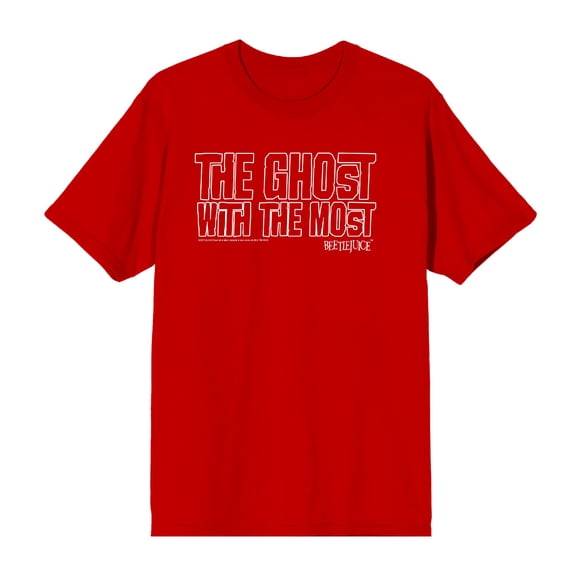 Beetlejuice Ghost With The Most Men's Red Crew Neck Short Sleeve Tee-Medium