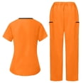 thumbnail image 4 of Busydd 2 Piece Scrubs for Women Set V Neck Top with Contrast Black Trim and Straight Pants Uniform Scrub Set XL, 4 of 9