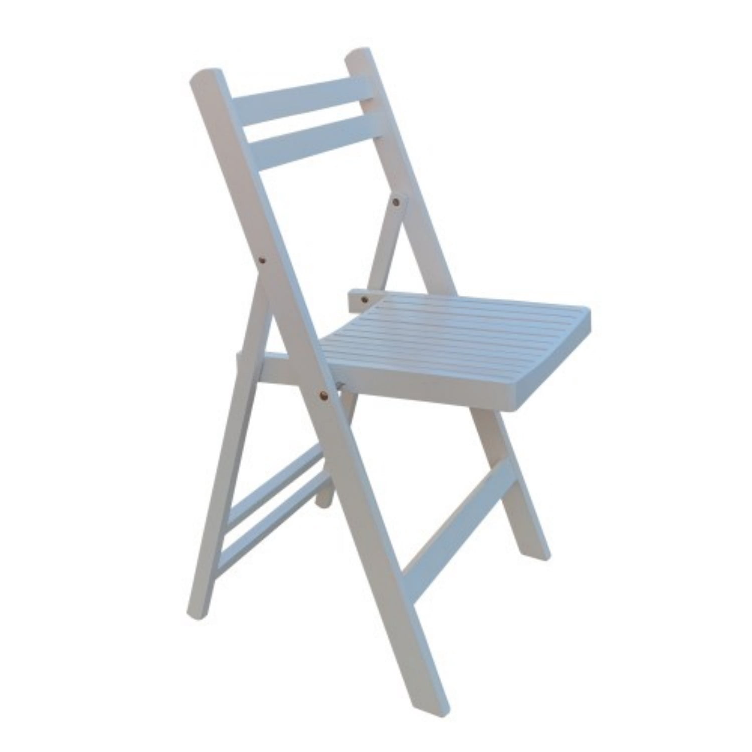 Folding Chairs Set of 4, Solid Wood Folding Chairs with Slatted Seat, Portable Event Chairs for Dining Room, Kitchen, Wedding & Party, White
