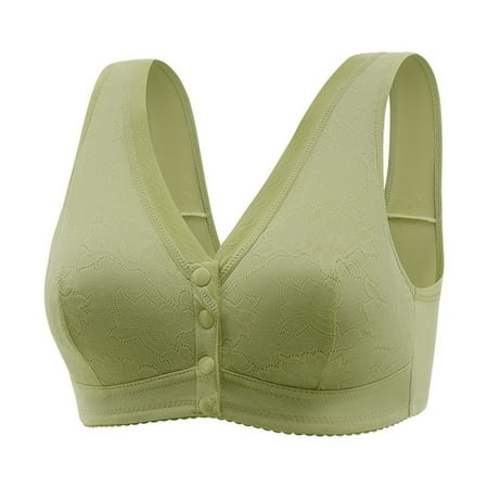 Blphud Lingerie for Women Plus Size Womens Bras No Underwire Pack Women s Front Side Buckle Lace Edge without Steel Ring Movement Seamless Adjustment Large Bra Lingerie for Women Sports Bras Green 42