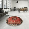 thumbnail image 3 of Ahgly Company Indoor Square Traditional Rust Pink Persian Area Rugs, 4' Square, 3 of 6