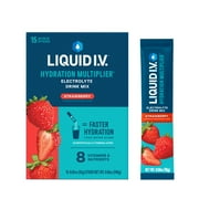 Liquid I.V. Strawberry Hydration Multiplier Powdered Electrolyte Drink Mix, 15 Count Packets