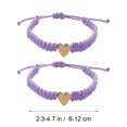 thumbnail image 2 of Parent Child Matching Heart Bracelets with Greeting Card, Purple Woven Wristband Set for First Day of School, 2 of 6