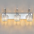 thumbnail image 2 of LMQNINE 3-Light Modern Bathroom Sconce,Vanity Light with Crystal Accents,Over-Mirror,Chrome, 2 of 7