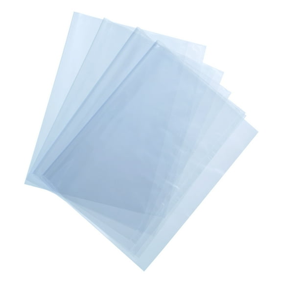 100Pcs 6.7x4.7 Inch Shrink Wrap Bags, Blue Clear Heat Shrink Wrap for Gift Basket,Bath Soaps