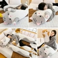 thumbnail image 4 of Giant Cat Pillow Plush Cartoon Kitty Sleeping Hugging Pillow, Cuddly Soft Long Kitten Body Pillow Doll Cat(Gray, 50cm/19.68inch), 4 of 7