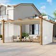 thumbnail image 2 of Ataucjin 10x10 Ft Outdoor Retractable Pergola with Canopy and Side Mesh Screen, Upgraded Gray Post Aluminum Pergola, Modern Pavilion for Backyard, Patio, Porch, Grape Trellis, 2 of 7