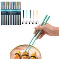 thumbnail image 2 of Miyuadkai Alloy Chopsticks Colorful Cherry Blossom 10 Pairs with 5 Color Spoons Reusable Dishwasher Safe Set, 2 of 9