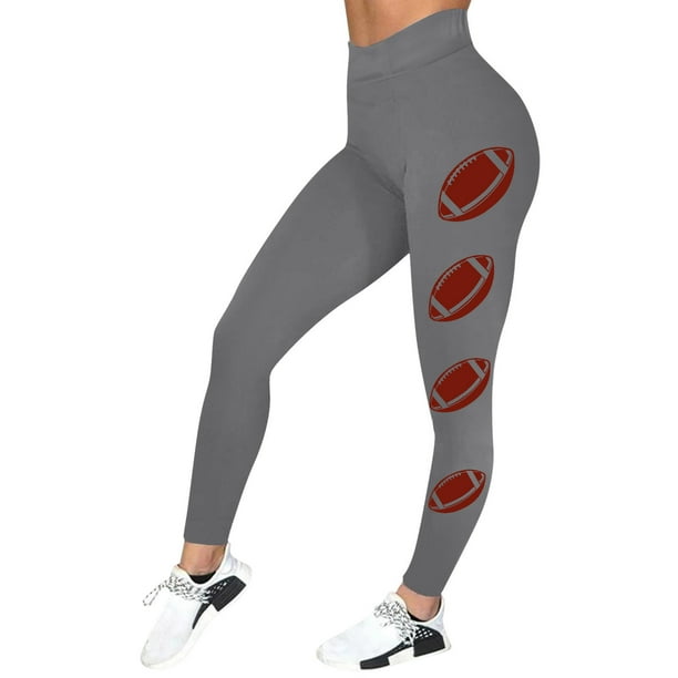 MKLEKYY Leggings de compresión para mujer, pantalones deportivos casuales de yoga para mujer, leggings ajustados con estampado de béisbol, pantalones de entrenamiento casuales
