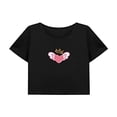 thumbnail image 1 of Top corto para mujer, ropa de verano, elegante camiseta con cuello redondo para caminar, playa y viajes XL, 1 of 7