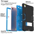 thumbnail image 4 of FIEWESEY for Samsung Galaxy Tab A8 Tablet Case,Heavy-Duty Shock-Resistant Kids Friendly Protective Case(with Stand) for Samsung Galaxy Tab A8 10.5 inch Tablet+Screen Protector(Black/Blue,2 Pcs), 4 of 7