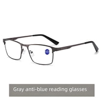 Reading Glasses for Men Blue Light Blocking Computer Readers Metal Frame Eyewear Magnification 2.0x,Grey