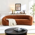 thumbnail image 3 of 4 Orange Curved - 92.2 Inch, Upholstered , Wood & Plywood, Spring Cushion, Modern Style, Comfortable Retreat + Plywood Construction, Modern, Cozy Lounge, 3 of 5