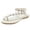 A-White74, variant on Women's Toe Loop Sandals Ankle Elastic Strap Flat Floral Decoration Sandals Stylish Boho Beach Shoes