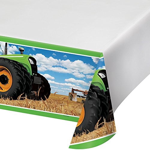 Tractor Time Plastic Tablecover - Party Supplies