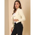 thumbnail image 4 of INSPIRE CHIC Chaqueta estilo cárdigan con frente abierto elegante para mujer, chaqueta recortada de oficina de trabajo Beige M, 4 of 6