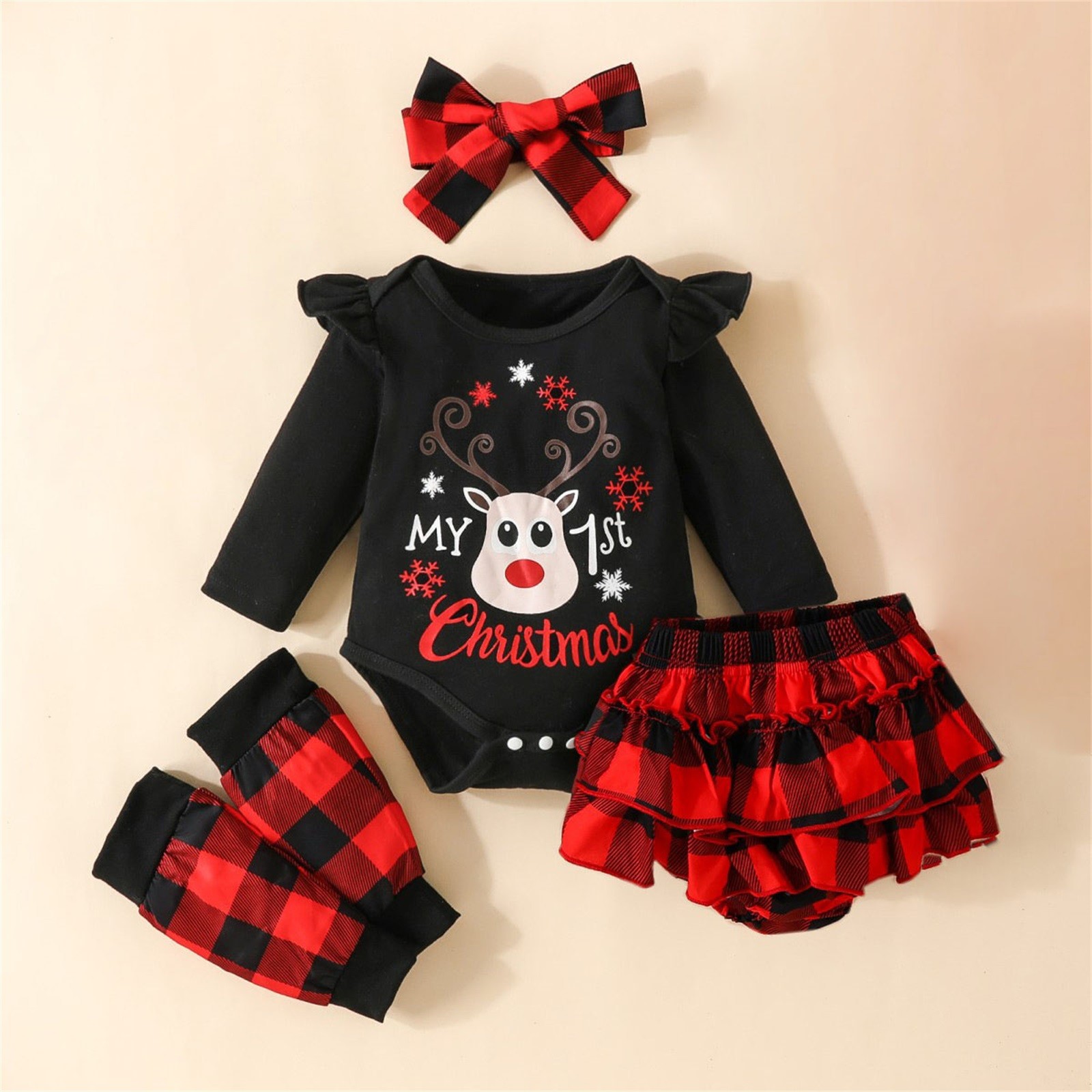 Costume De Noël Bébé - Grenouillère Verte En Fourrure Avec Jupe Porte-Jarretelles, Pour Fille Et Garçon 0-24 Mois