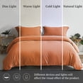 thumbnail image 4 of Soft Duvet Cover - 100% Washed Microfiber Rust Comforter Cover Set 3 Pieces, 4 of 7