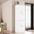 thumbnail image 3 of RichYa 71"H Tall Entryway Storage Cabinet,3 Tier Kitchen Storage Cabinets with 4 Doors for Living Room,Entryway,White, 3 of 13