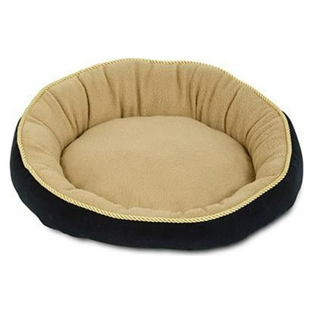 UPC: 0029695283758 | Aspen Pet 28375 Round Bed with Bolster & Gold Cord One Size 18 x 18