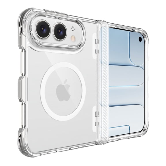 Becova Clear Magnetic Case for Apple iPhone Ultra, Compatible with MagSafe Slim Protective Cover with Hinge Protection, Shockproof Transparent Foldable Phone Shell