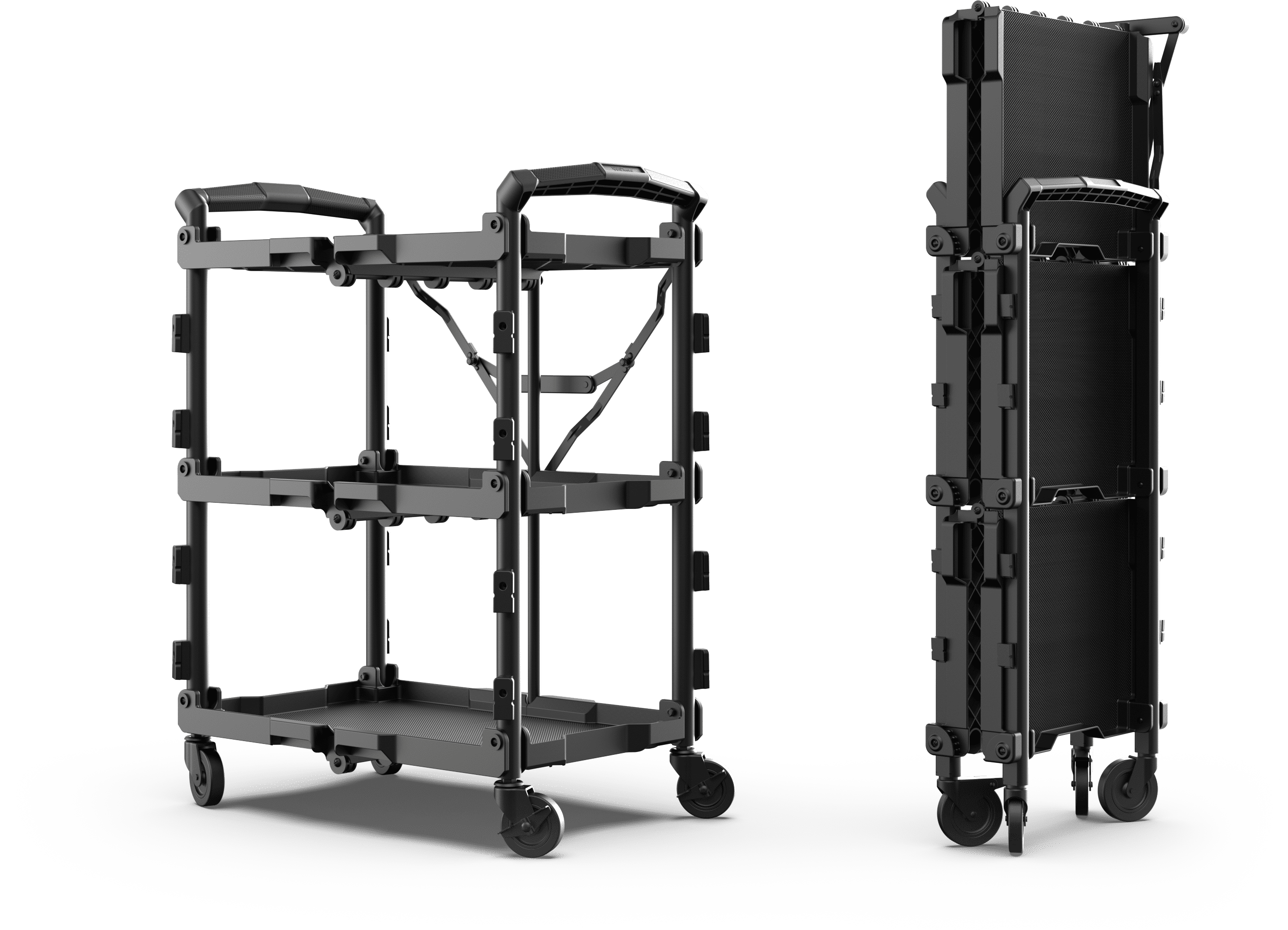 Hyper Tough Hyper Stack New Foldable Collapsible Utility Cart, Black