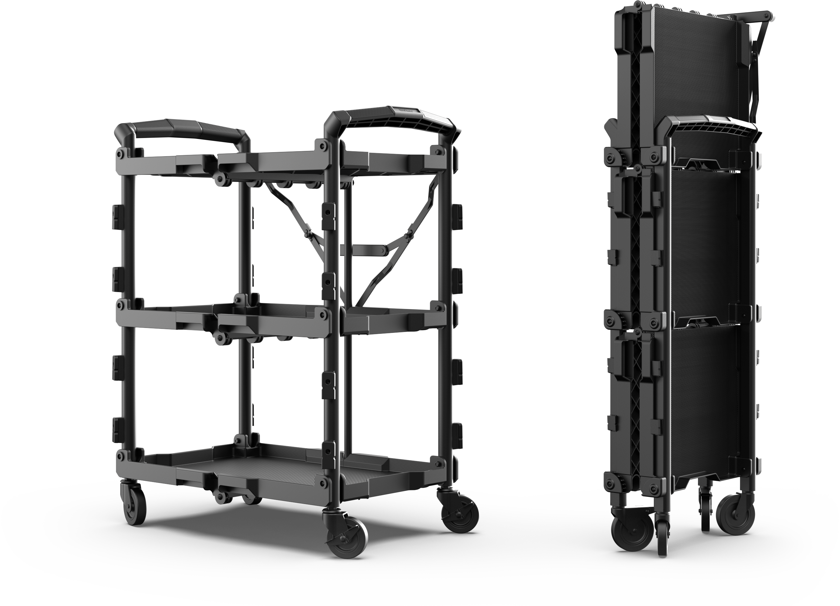 HYPER TOUGH HYPER STACK NEW FOLDABLE COLLAPSIBLE UTILITY CART, BLACK
