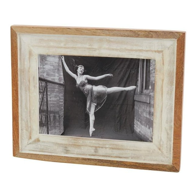 Saro Lifestyle PF030.N57 Landscape Orientation Distressed Wood Photo Frame, Natural