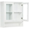 thumbnail image 3 of Allora Double Doors Mid-Century Wood Wall Bath Cabinet in White, 3 of 11