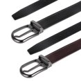 thumbnail image 3 of 2 Pack Mens Belts Leather Belt with Alloy Single Prong Buckle 1 1/2" width Casual Work Dress Belt for Men, X25022 X25023, 3 of 9