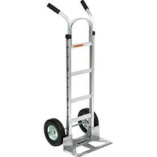 Aluminum Hand Truck Double Handle, Semi-Pneumatic Wheels