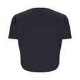 thumbnail image 7 of Women's Short Sleeve Tops, Casual Women's Round Neck Short Sleeve Irregular Hem Solid Color Casual T-shirt for Summer Beach Vacation, Size XS-2XL, 7 of 7