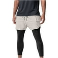 thumbnail image 2 of OWMEOT Mens 2 in 1 Running Sweatpants Athletic Shorts with Capri Leggings Lined, Workout Shorts with Zip Pockets and Towel Loop, 2 of 6