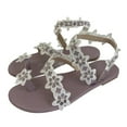thumbnail image 4 of Women Lace Sandals, White Flat Sandals, Boho Sandals, Beach Sandals, Off White Lace Wedding Sandals, Summer Beach Sandals, 4 of 4