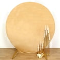 thumbnail image 2 of Efavormart 7.5ft Metallic Champagne Soft Velvet Round Backdrop Stand Cover, Fitted Wedding Arch Cover - 2-Sided, 2 of 6