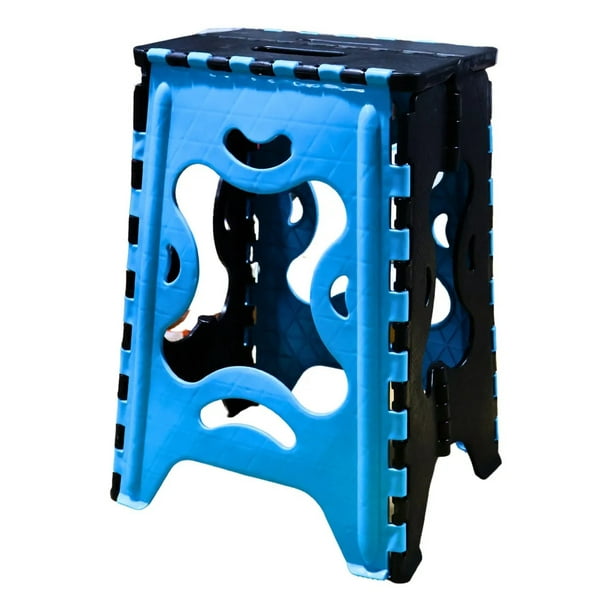 Banco Plegable Grande Portatil Plastico Soporta 120kg 1pz Acabado De La Estructura Mate Color Azul