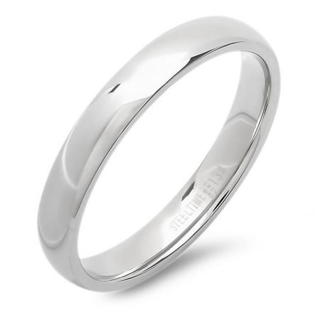 Mens Stainless Steel Plain Band Ring, Size - 7