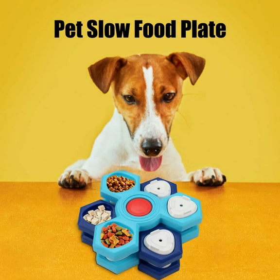 SINGOMON Slow Feeding Bowl, Dog Food Bowl, Pet Puzzle Toy, Multi-Layer Rotating Tray, Puppy & Kitten Gift