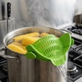 thumbnail image 4 of Snap N' Strain Clip On Strainer for Pots and Pans - Collapsible Silicone Pasta Strainer and Kitchen Gadget for Cooking - Easy to Use, Heat Resistant and Space Saving Colander - Green, 4 of 8