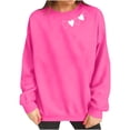thumbnail image 5 of Craaazy Women's Valentines Shirts Round Neck Love Hearted Printed Long Sleeved Tops Gifts, 5 of 8