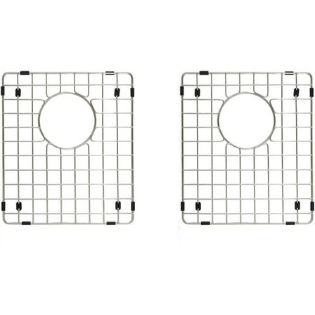 Starstar 50/50 Double Bowl Kitchen Sink Bottom Two Grids, Stainless Steel, 15" x 13"