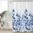 thumbnail image 6 of Shower Curtains Watercolor Leaves Plant Bath Curtain Blue Leaf Waterproof Bathroom Shower Curtain Set with Hooks Decoration 72 x 72 Inches, 6 of 7