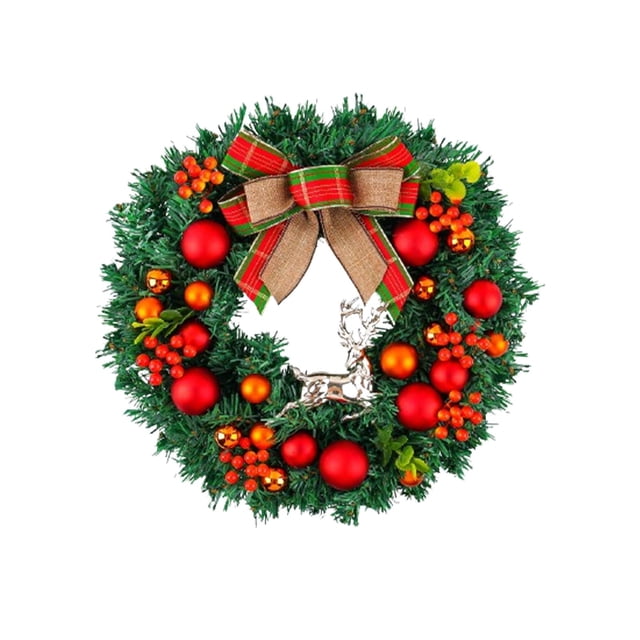 Corona de Navidad artificial Macarena con adornos de bolas 40 cm