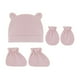 thumbnail image 1 of 5pcs/lot Newborn Baby Cotton Beanies Hospital Hat and Mittens Set Solid Candy Color Stretchy Infant Warm Cap Gloves 0-1 Years Ol90-6 months He Qiyong unisex, 1 of 1