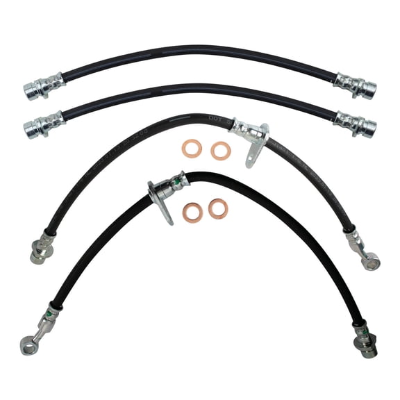 TRQ Brake Hose Set Fits 2003-2007 Honda Accord