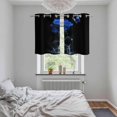 thumbnail image 5 of Blue Roses Kitchen Curtains Small Short 39 Inch Length, Modern Art Splash Flowers Butterfly Grommet Top Bedroom Living Room Curtains, Light Filtering Cafe Curtain Drapes 2 Panels Set 55''x39'', 5 of 9