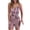 Pink, variant on TIHLMK Womens Rompers Womens Fashion Leaf And Stripe Printed Sling Short Jumpsuit With Belt And Pocket Gift for Women