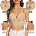 thumbnail image 2 of 80A Sujetador con espalda baja para mujer, sujetador sin espalda con escote profundo en forma de U y tirantes transparentes convertibles, 2 of 5